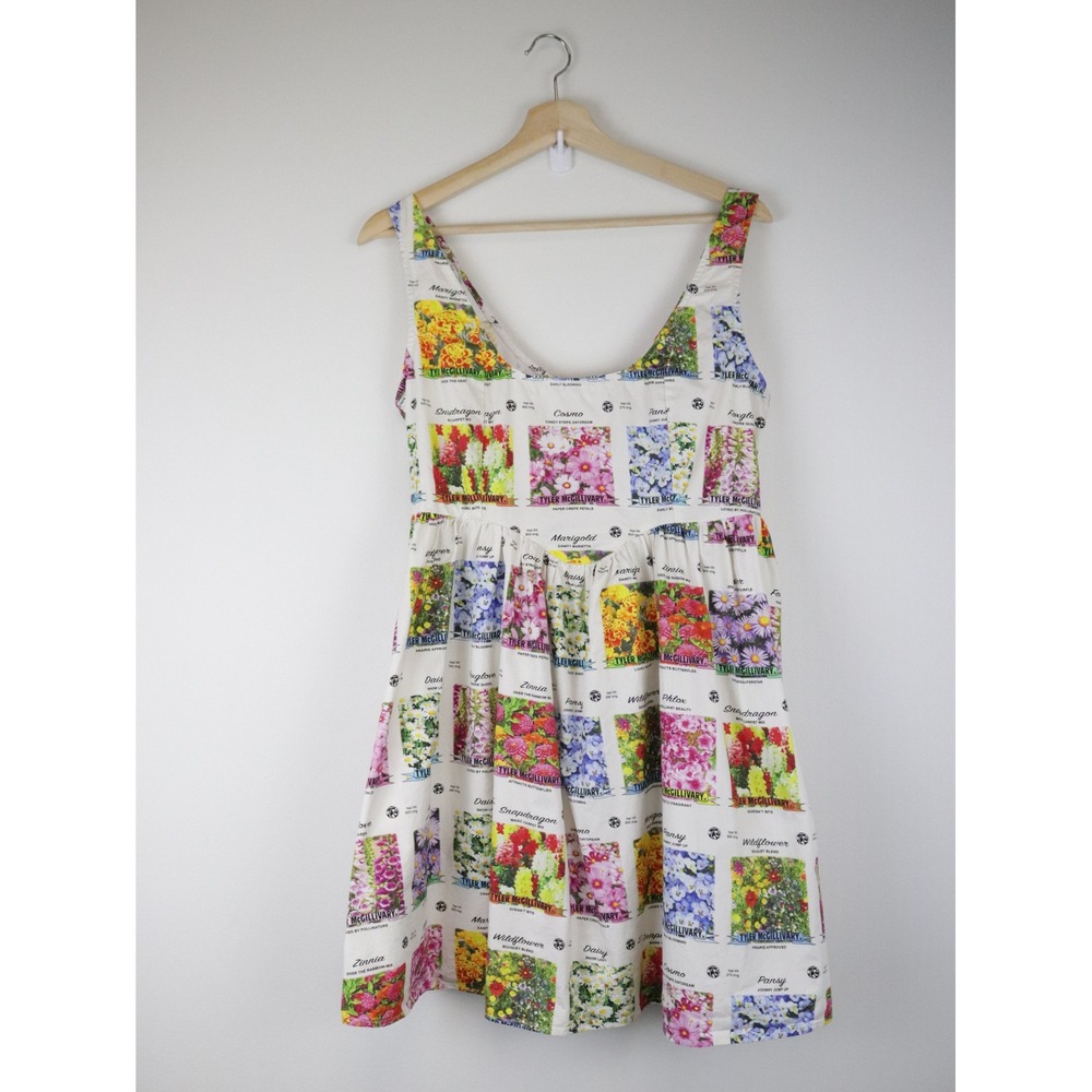 Tyler McGillivary Anthropologie‎ Seed Packet Mini Dress Large - Picture 2 of 10